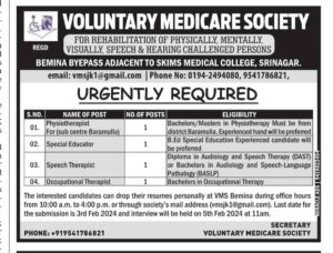 Voluntary Medicare Society Recruitment 2024, Eligibility, Vacancies, Application form