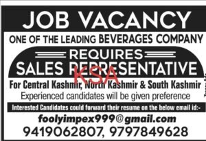 Sales Representatives Jobs in Central, North, and South Kashmir