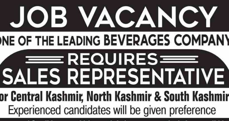 Sales Representatives Jobs in Central, North, and South Kashmir