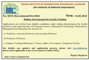 IIIT Recruitment 2024: Check Eligibility, Vacancies, Last Date