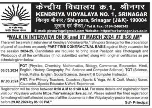 Kendriya Vidyalaya Recruitment 2024: check important dates, Eligibility, Application process 