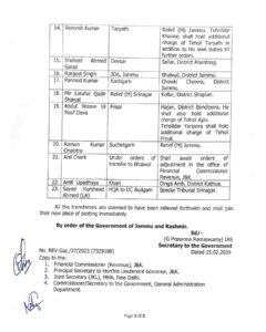 Transfers and postings of Tehsildars, read order here 2 Transfers and postings of Tehsildars, read order here