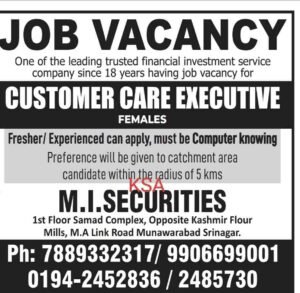 M.I Securities Job Recruitment 2024, check qualification and apply here