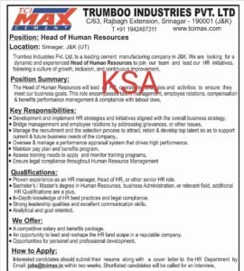 Trumboo Industries Pvt Ltd Recruitment 2024, check qualification & Apply here 