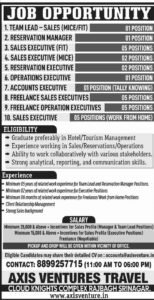 Axis Ventures Travel Recruitment 2024, check eligibility