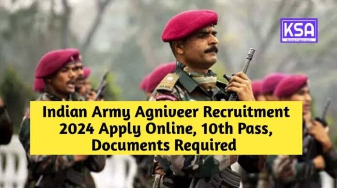 Indian Army Agniveer Recruitment 2024 Apply Online, 10th Pass, Documents Required