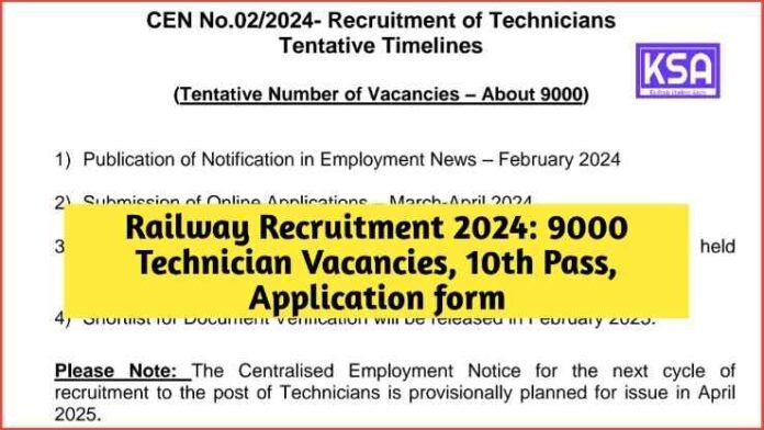 Railway Recruitment 2024: 9000 Technician Jobs, Registration Date, Eligibility, Last Date