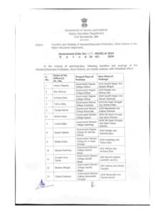 Transfers and Postings of Assistant/Associate Professors