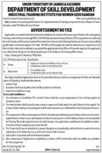 J&K ITI Recruitment 2024; Check Details