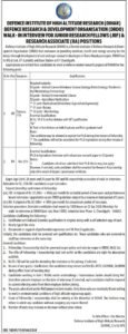 DRDO Recruitment 2024: Walk-in Interview for JRF, RA Posts at DIHAR