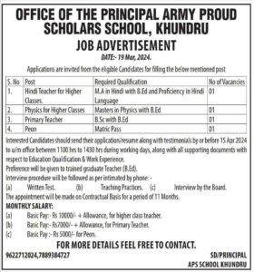 Alaska Educational Institute Budgam Seeking English and Art Teachers