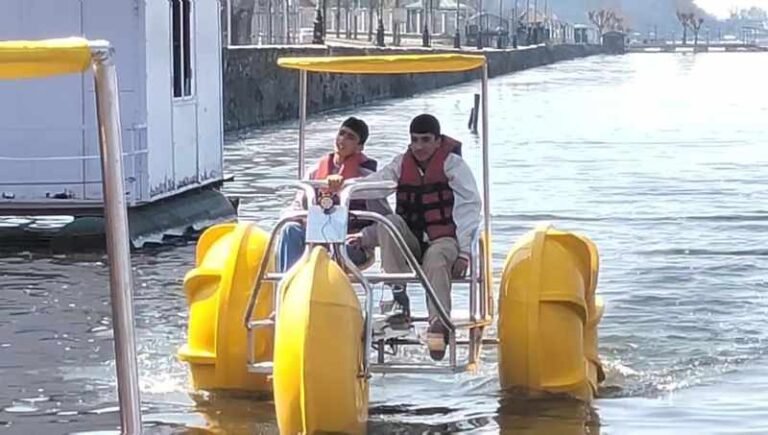 Aqua Cycle: A new attraction in Srinagar’s Dal Lake draws tourists, locals