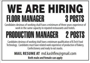 Floor Managers and Production Managers