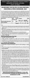 ITBP Recruitment 2024 Apply for 112 Head Constable posts, check Qualification