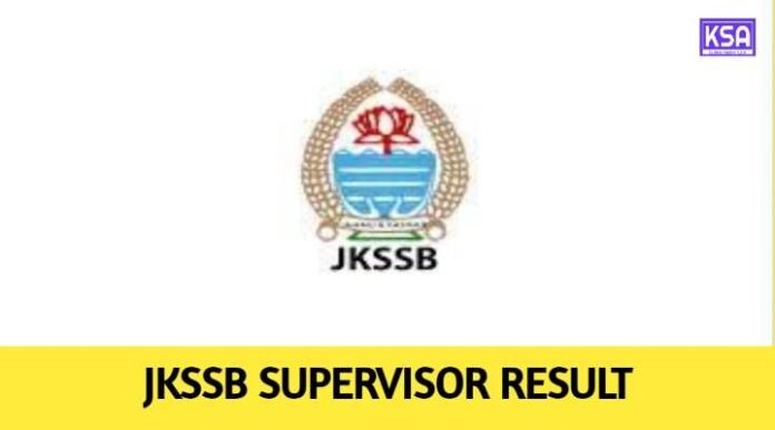 JKSSB Supervisor Result 2024 Declared Download Scorecard (PDF)