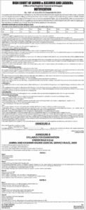 High Court of J&K and Ladakh Recruitment Notification - Syllabus and Eligibility Details