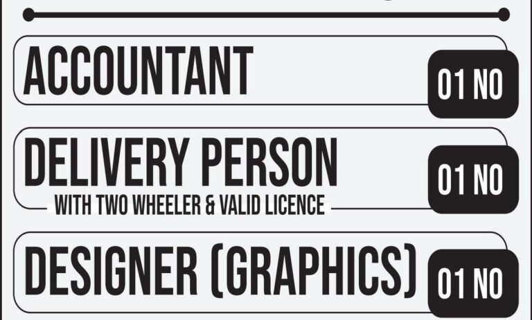 Designer, Delivery Person & Accountant Jobs Recruitment 2024