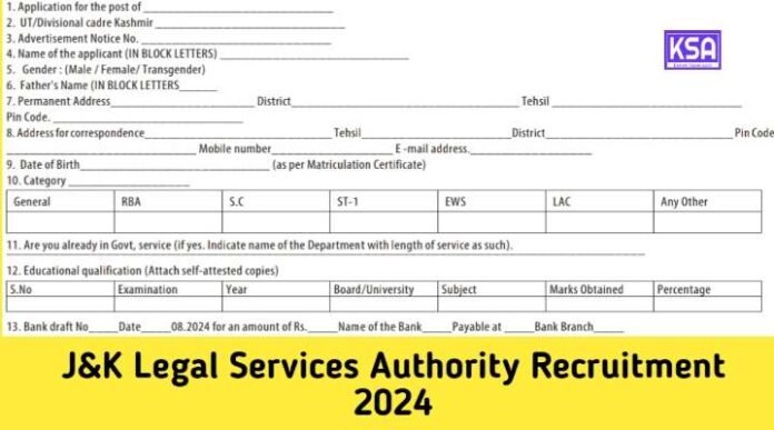 J&K Legal Services Authority Recruitment 2024 for Class IV Posts