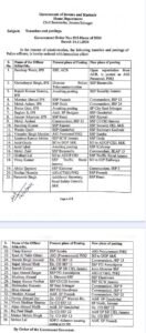 Transfer and Posting of SSP and SP Rank Officers
Transfer and Posting of SSP and SP Rank Officers

