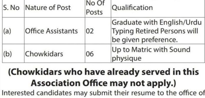 Chowkidars & Office Assistants jobs at The New Kashmir Fruit Association