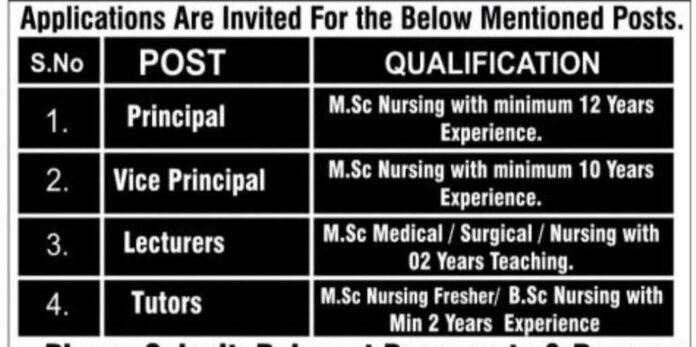 Various Vacancies at Sarah Institute of Medical Sciences: Principal, Vice Principal, Lecturers, and Tutors Needed