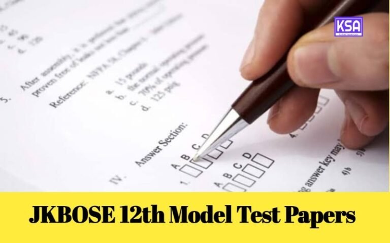 JKBOSE 12th Model Test Papers 2025: Download PDF