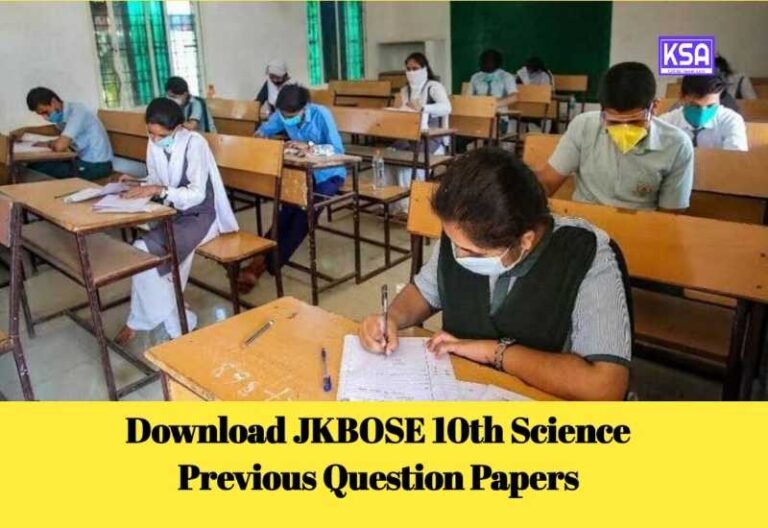 Download JKBOSE 10th Science Previous Question Papers 2024