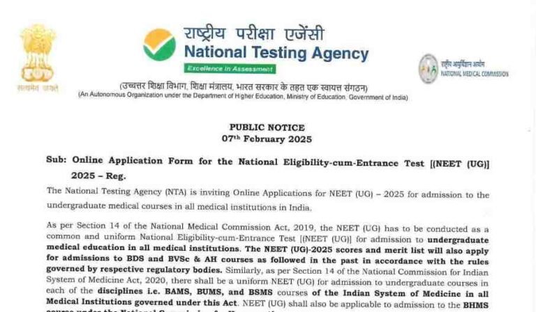 NEET (UG) 2025: Online Application Process Begins – Check Important Dates and Details