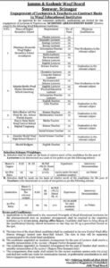 Jammu & Kashmir Waqf Board Recruitment for Lecturers & Teachers on Contract Basis
