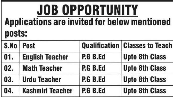 Multiple Job Vacancies in Srinagar – Hiring for IT, Office, and Teaching Positions