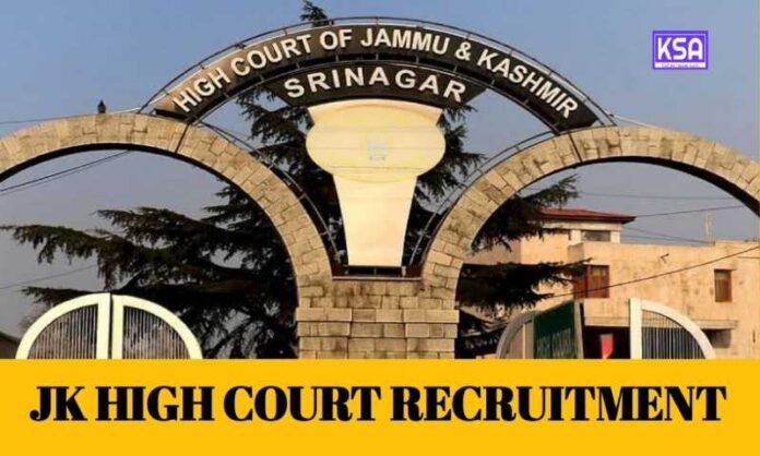 High Court of Jammu & Kashmir and Ladakh Recruitment 2025: Apply Now for Various Posts