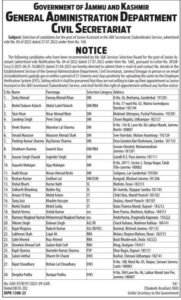 J&K Secretariat Junior Assistant Selection 2025: Final List of Selected Candidates Released