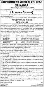 Senior Resident Appointment at GMC Srinagar 2025: Official List and Terms Released 1 Senior Resident Appointment at GMC Srinagar 2025: Official List and Terms Released