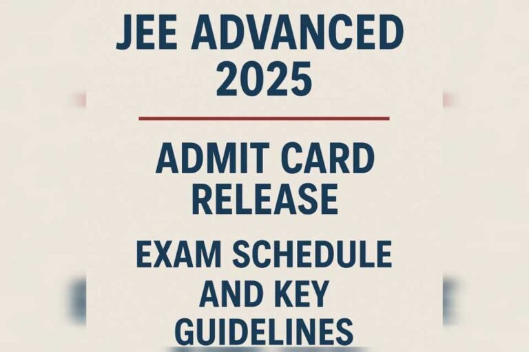 JEE Advanced 2025: Admit Card Release, Exam Schedule, and Key Guidelines