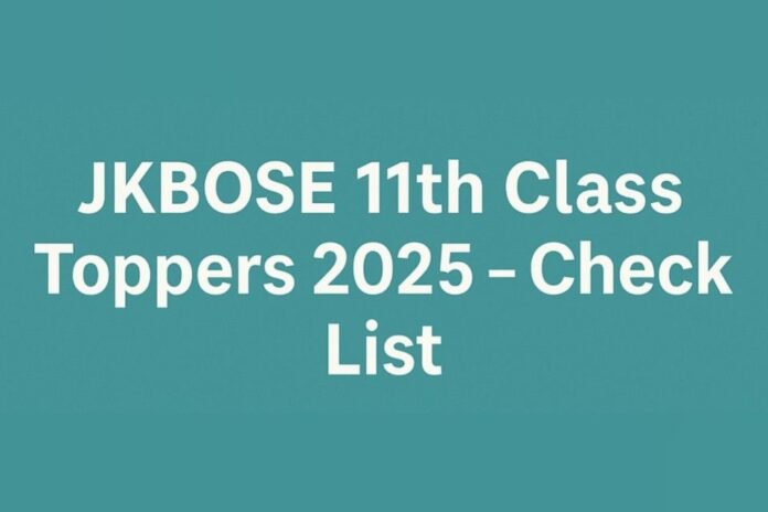 JKBOSE 11th Class Toppers 2025 - Check List
