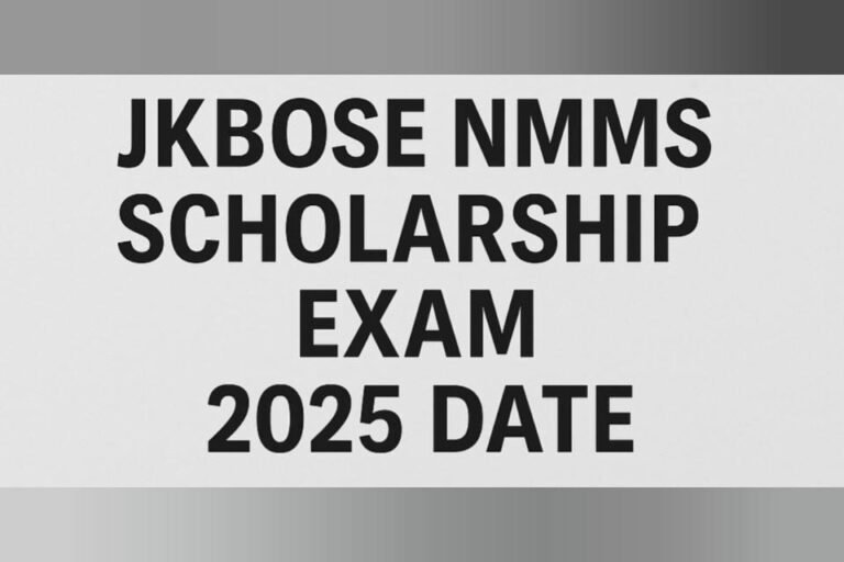 JKBOSE Announces NMMS Scholarship Exam 2025 Date – Full Details Inside