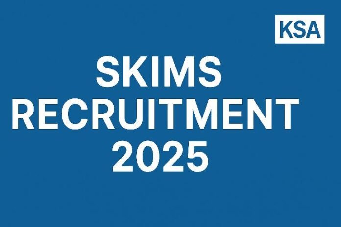 SKIMS Soura Recruitment 2025: Apply for Project Scientist, Research Associate, Lab Technician, and Project Assistant Posts