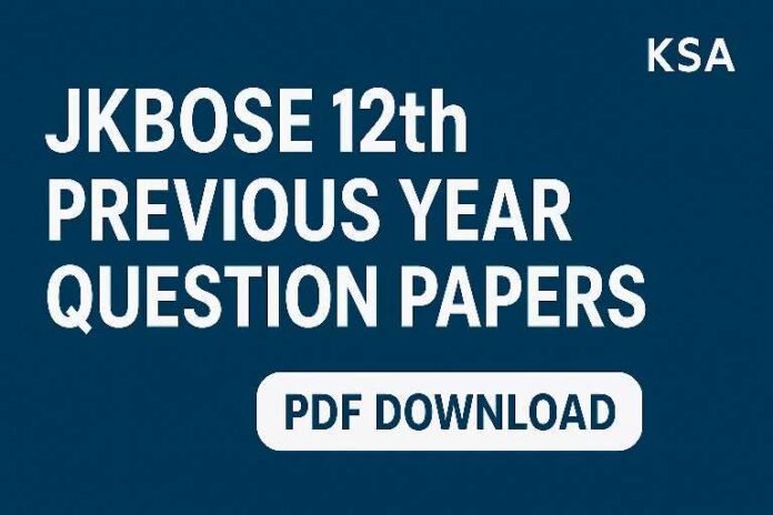 JKBOSE 12th Previous Year Question Papers PDF Download