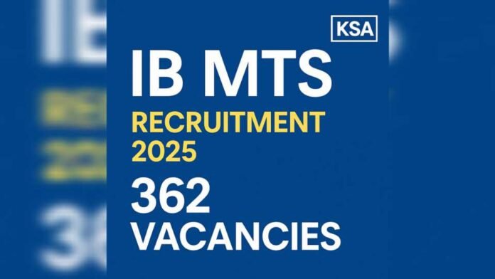IB MTS Recruitment 2025 – 362 Vacancies: Eligibility, Salary, Apply Online & Complete Selection Process