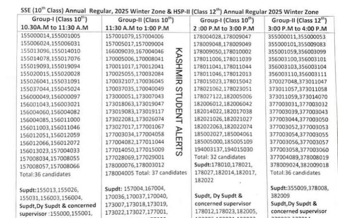 JKBOSE UFM Notice 2025 Winter Zones Jammu: Class 10th, 11th & 12th Students Must Appear — Download PDF