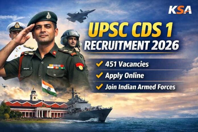 UPSC CDS 1 Recruitment 2026: Notification, Eligibility, 451 Vacancies, Exam Date, and Online Application Details