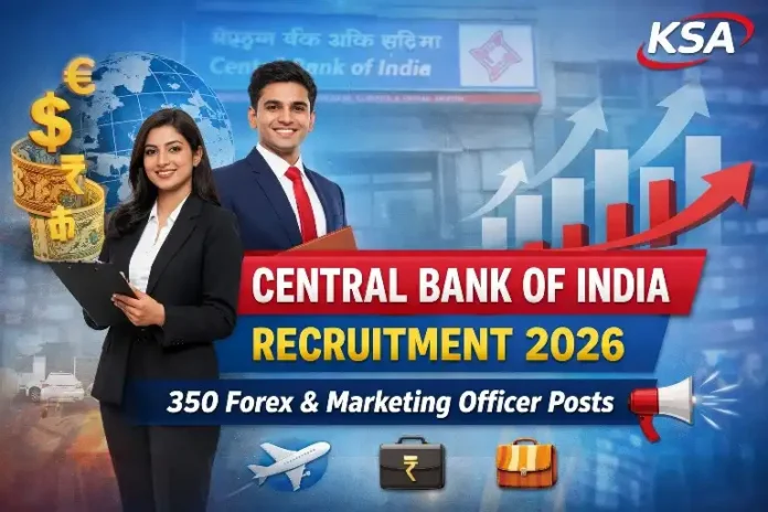 Central Bank of India Recruitment 2026: Apply Online for 350 Foreign Exchange Officer & Marketing Officer Posts
