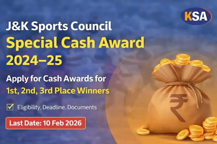 J&K Sports Council Invites Applications for Special Cash Award to Outstanding Sportspersons 2024–25: Eligibility, Last Date, Documents & Application Process