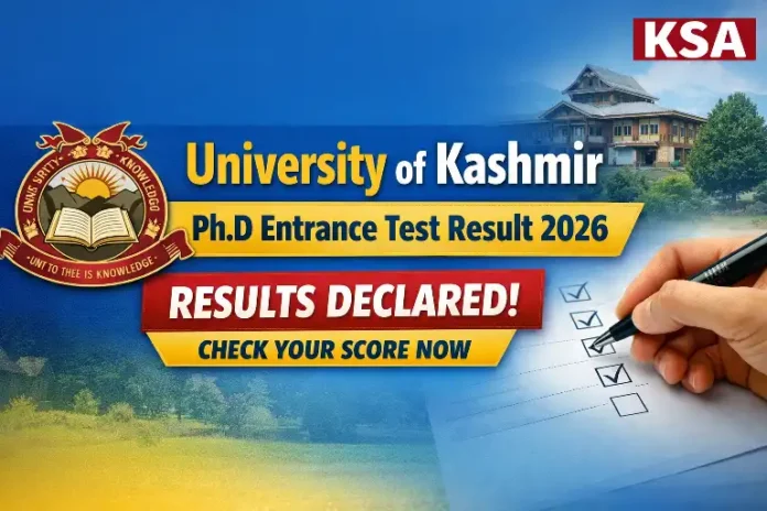 University of Kashmir Declares Entrance Test Result of Ph.D-2026 – Check PDF Here