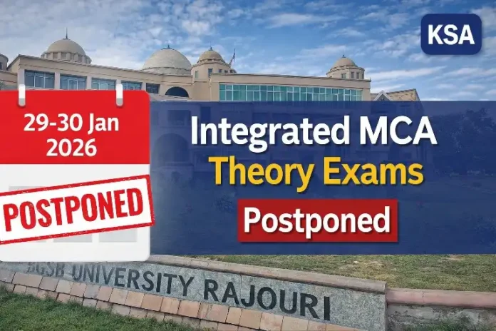 BGSB University Postpones Integrated MCA Theory Exams Scheduled on January 29 and 30, Revised Dates Announced