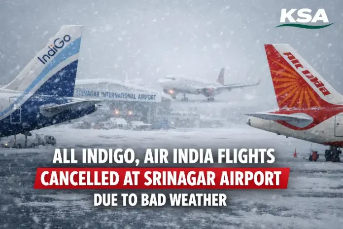 All IndiGo, Air India Flights Cancelled at Srinagar Airport Due to Bad Weather