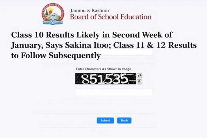 Class 10 Results Likely in Second Week of January, Says Sakina Itoo; Class 11 & 12 Results to Follow Subsequently