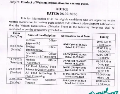 JKPSC Written Examination Schedule 2026 Released for Various Posts; Exams Begin from March 8