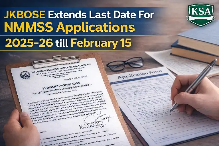 JKBOSE extends last date for NMMSS applications 2025-26 till February 15