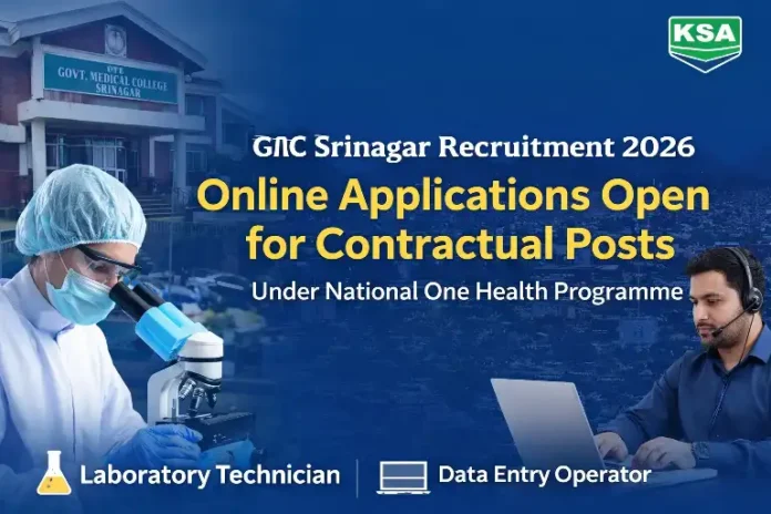 GMC Srinagar Recruitment 2026: Online Applications Invited Under National One Health Programme (Contractual Jobs)